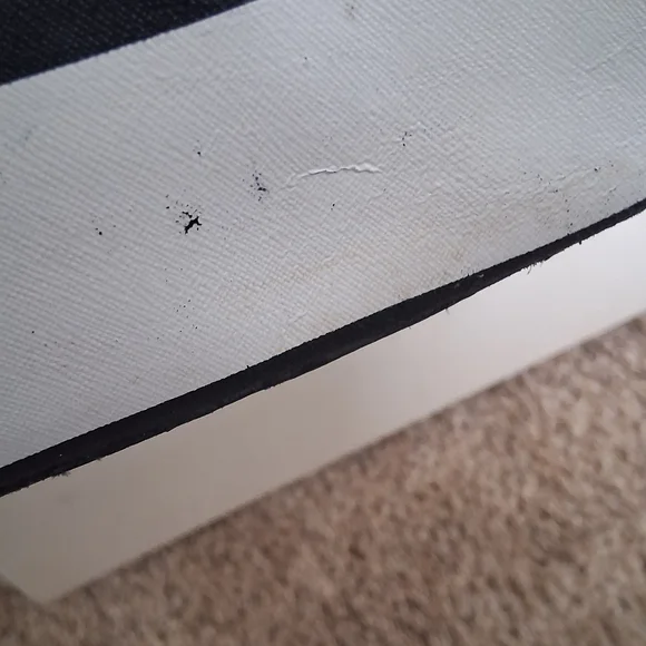 Michael Kors Navy Blue and White Striped Tote with Gold Accents. - Picture 5 of 6